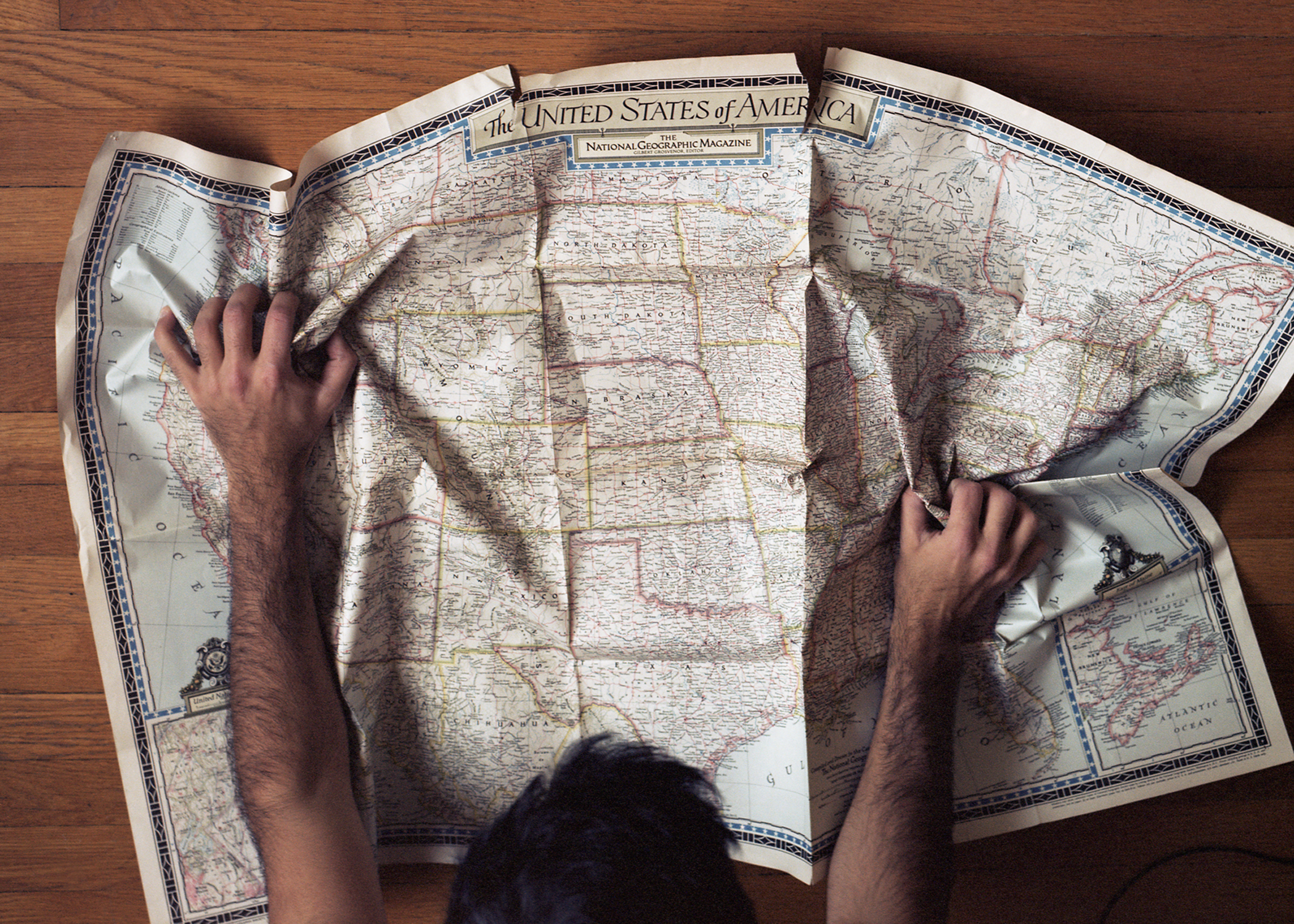 A man looking at a map.