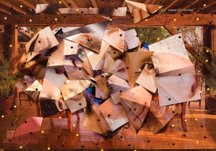 an abstract of a woman with pins.