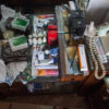 Table filled with medicines