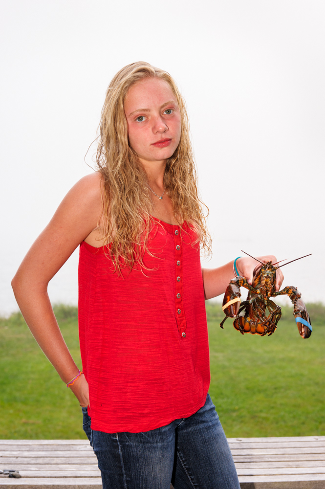 Girl with lobster