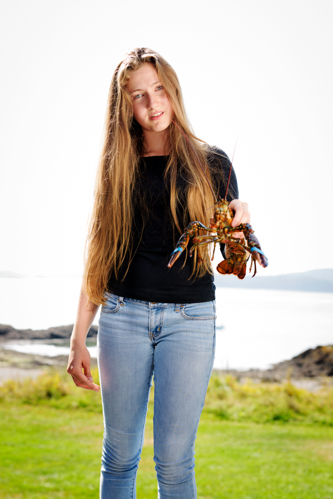 Girl with lobster