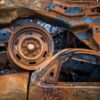 Rusted car parts