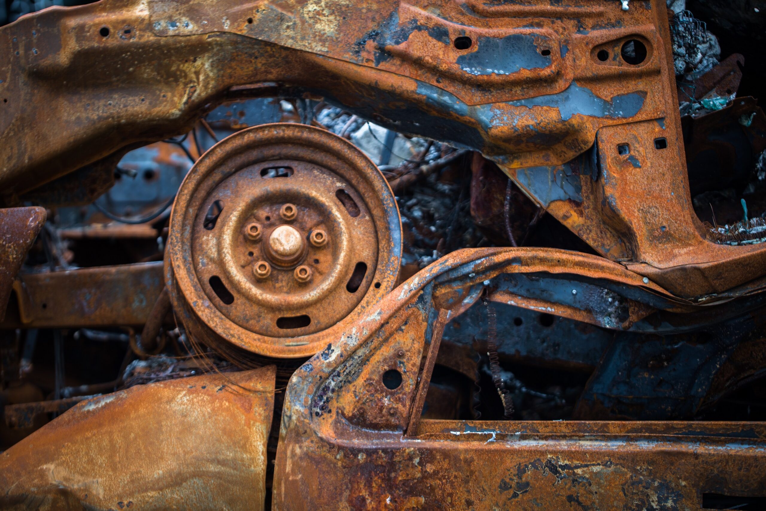 Rusted car parts