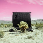 Black curtain in the desert