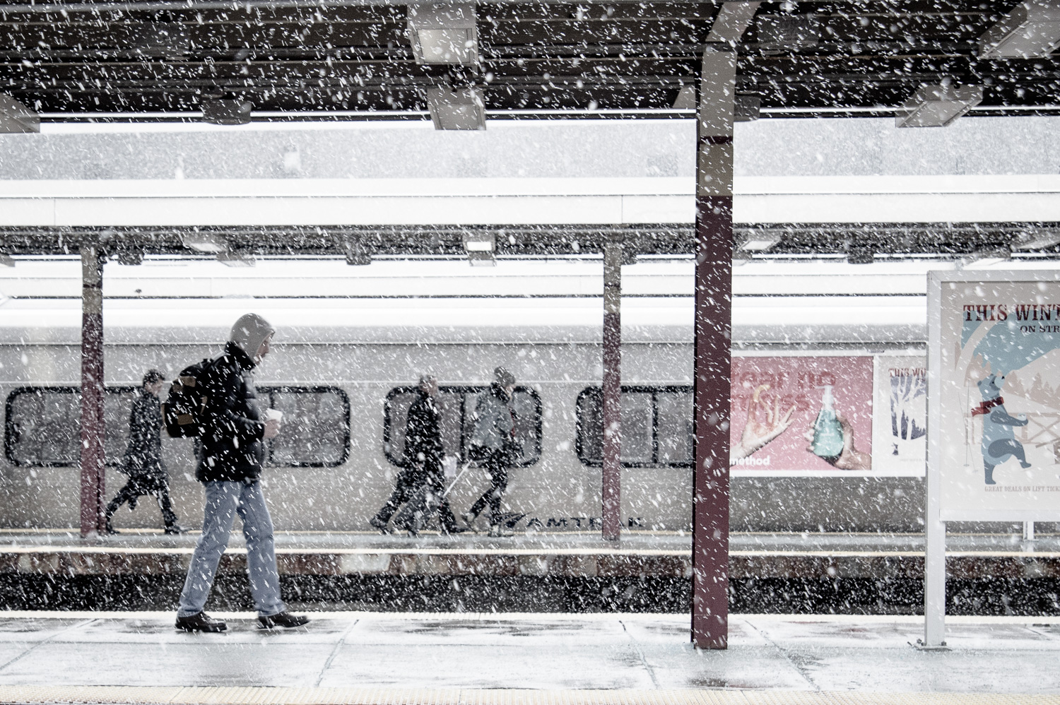 Train station in the snow