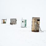 Fishing hut and snow