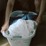 Laundry basket and hands