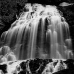 waterfall in black and white