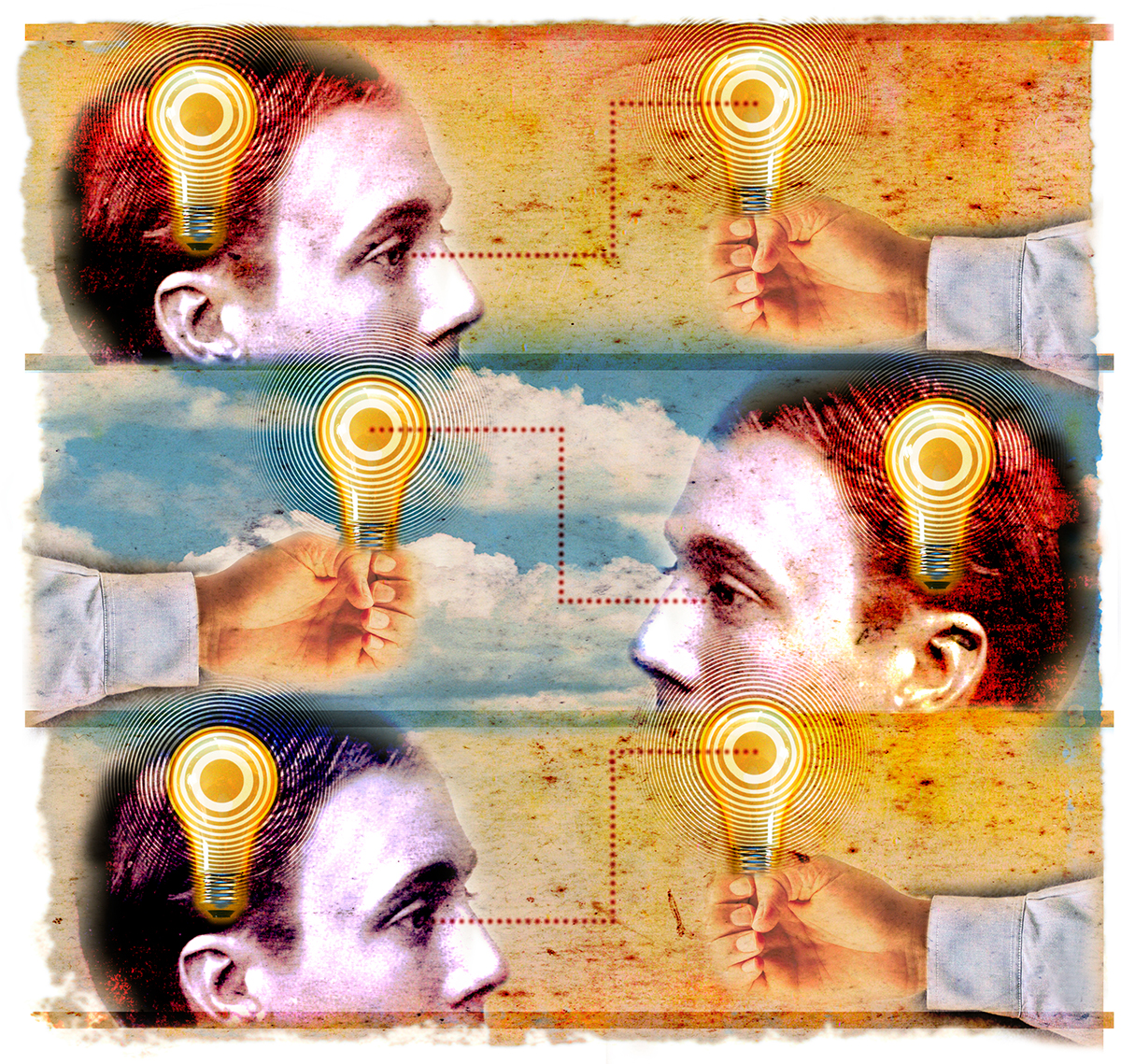 illustration of men with light bulbs