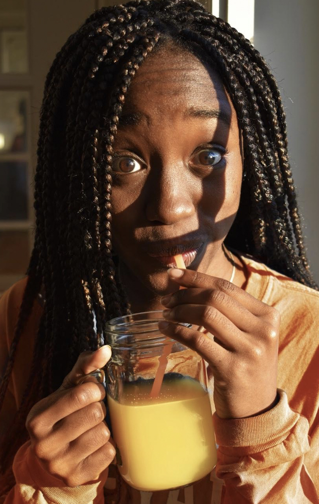 girl drinking juice