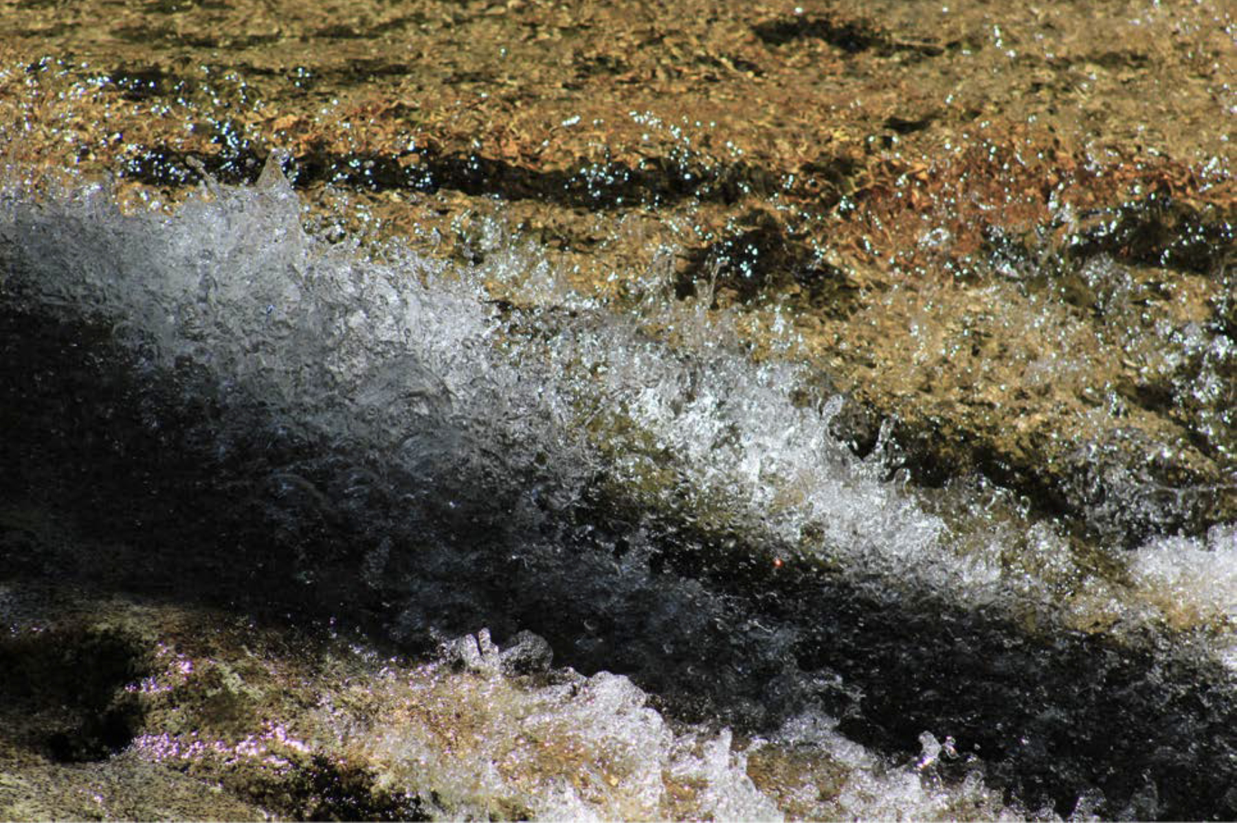 moving water on rocks