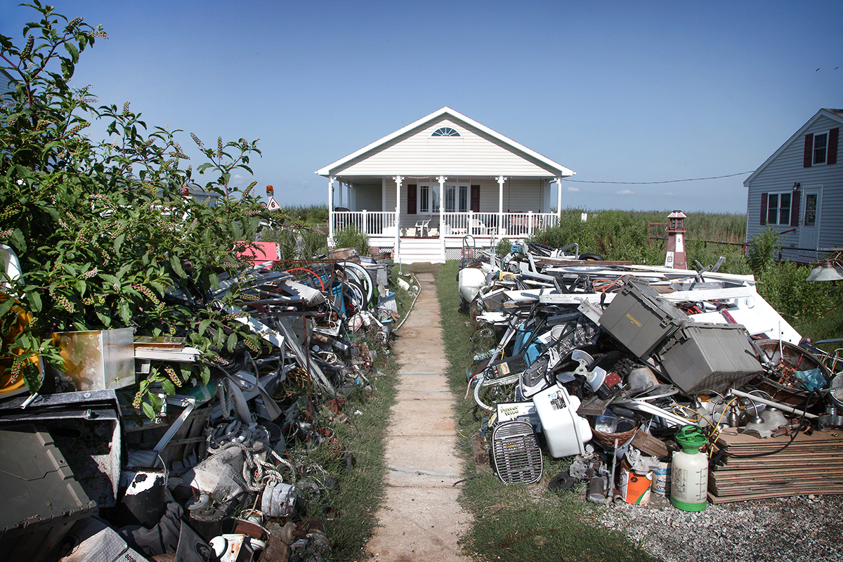 debris along walk