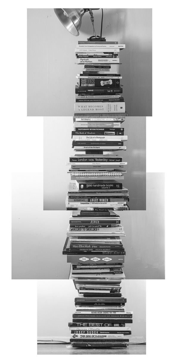 B&W book tower