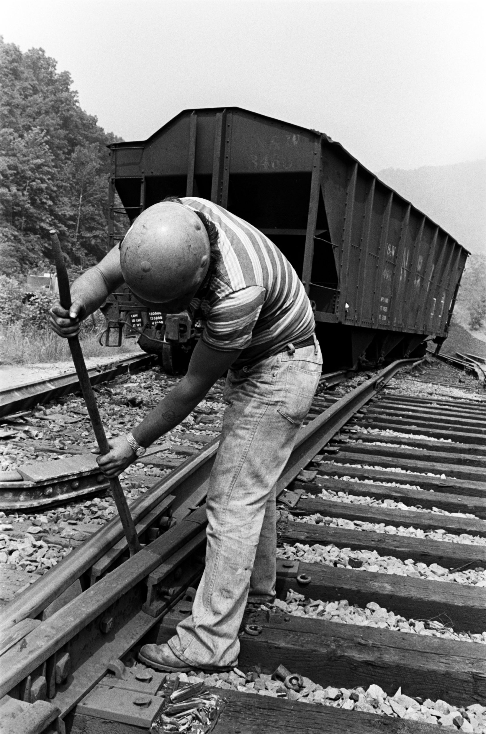 man working on the railroad