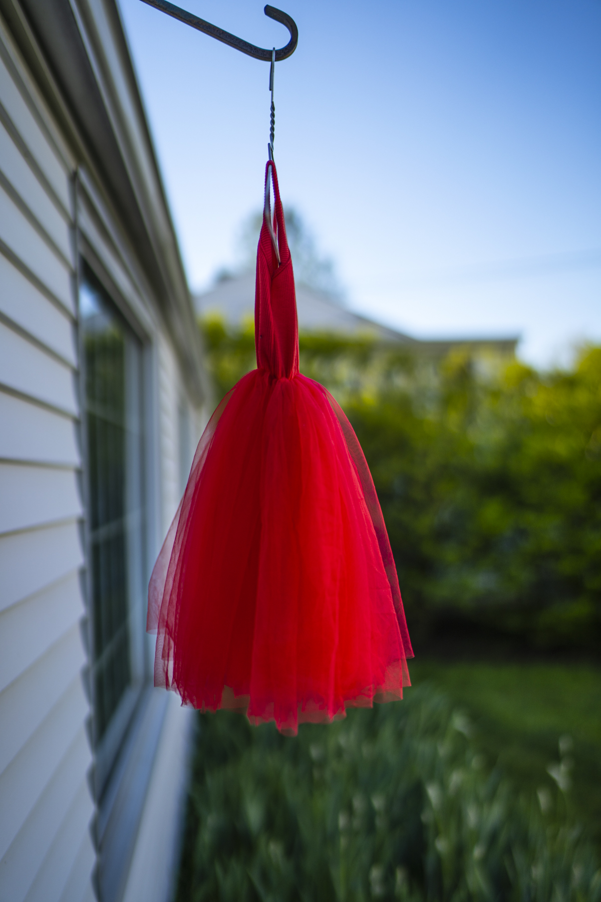red dress on hanger