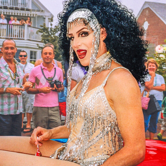 drag queen with tootsie pop