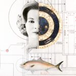 woman fish dial map