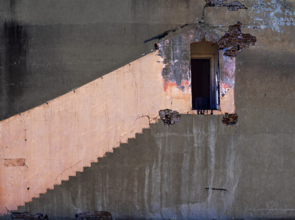 concrete stairway to door